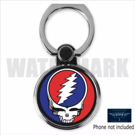 Unbranded GRATEFUL DEAD LIGHTNING SKULL ART CUSTOM METAL PHONE RING HOLDER STAND GIFT