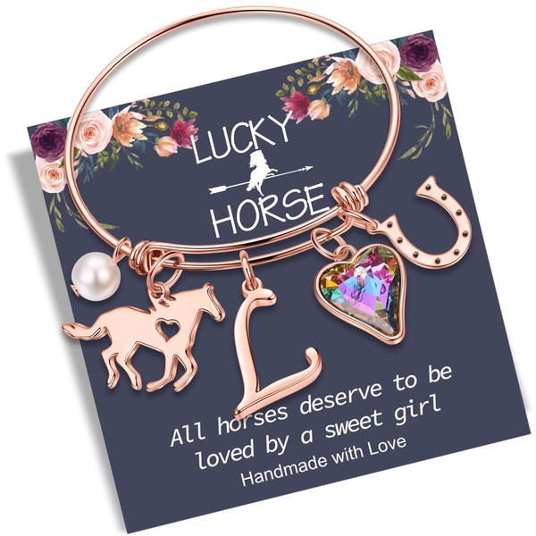Anoup Girls Jewelry for Teen Girls - Rose Gold Horse