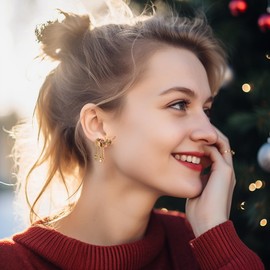 CLASSYZINT Christmas Earrings for Women Christmas Gold Reindeer Dangle Earrings Christmas Jewelry for Women Christmas Earrings Rudolf the Red-Nosed Reindeer Earrings