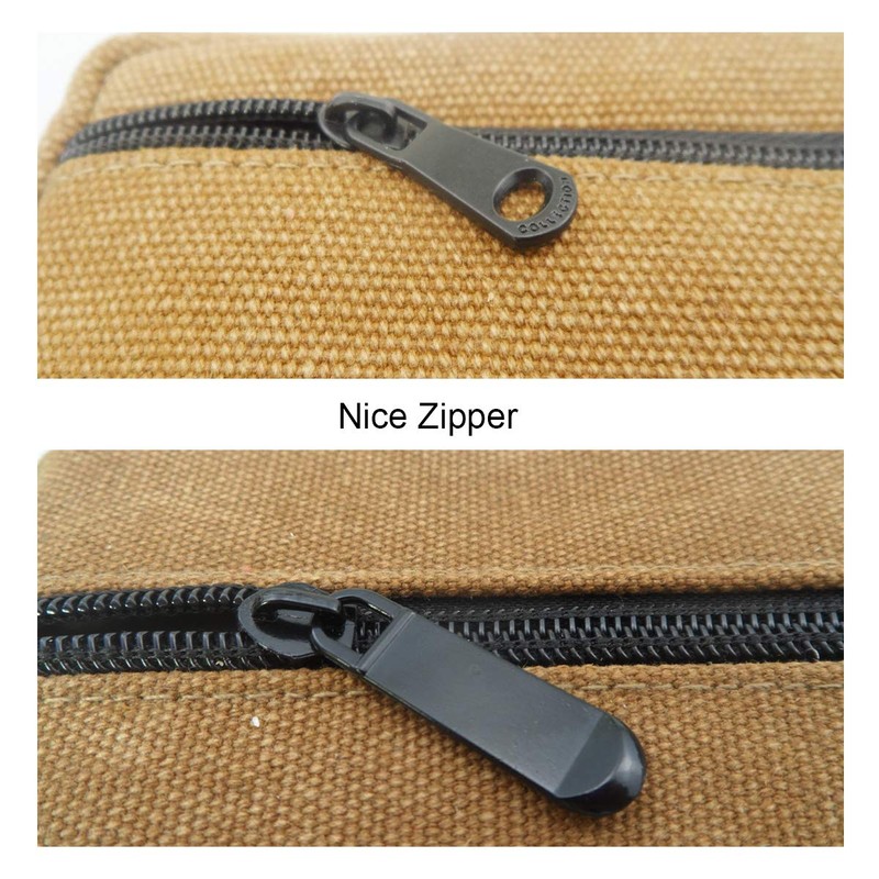 Enyuwlcm Heavy Canvas Stationery Large Pencil Bag with Handle Strap