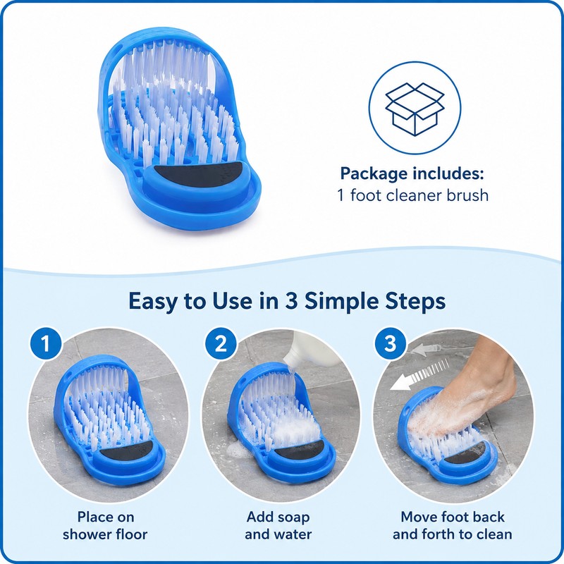Shower Foot Scrubber for Easy Cleaning – Suction-Cup Foot Brush