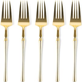 Blue Sky Infinity Flatware Gold Disposable Dinner Forks - 32 Count | Luxurious Premium Plastic Cutlery for Elegant Events & Gatherings