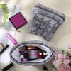 Huhumy 3 Pcs Puffy Makeup Bag Quilted Makeup Bag Cute