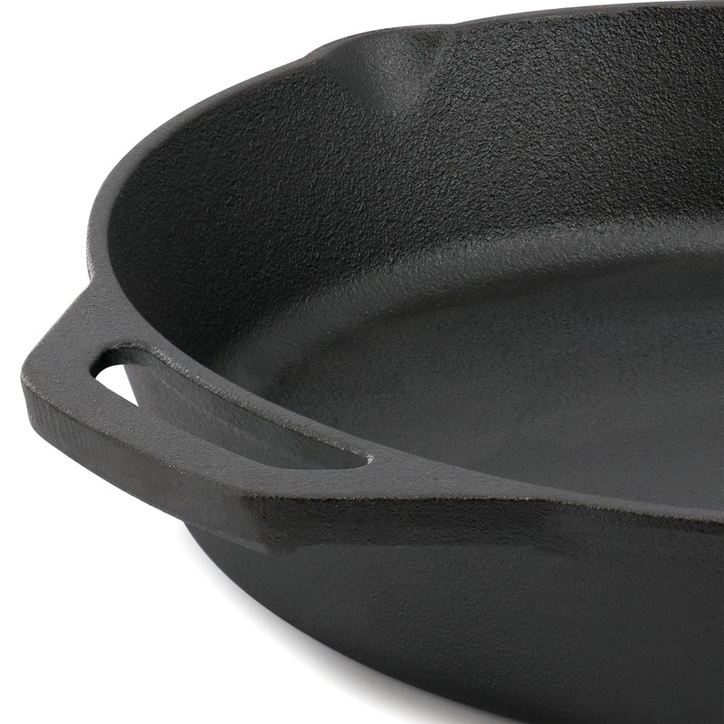 Megachef 12 Inch Pre-Seasoned Cast Iron Skillet with Tempered Glass
