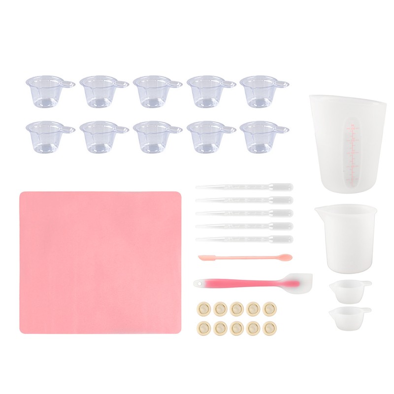 Silicone Measuring Cup Tool Kit Spatula Finger Gloves Pipettes Epoxy
