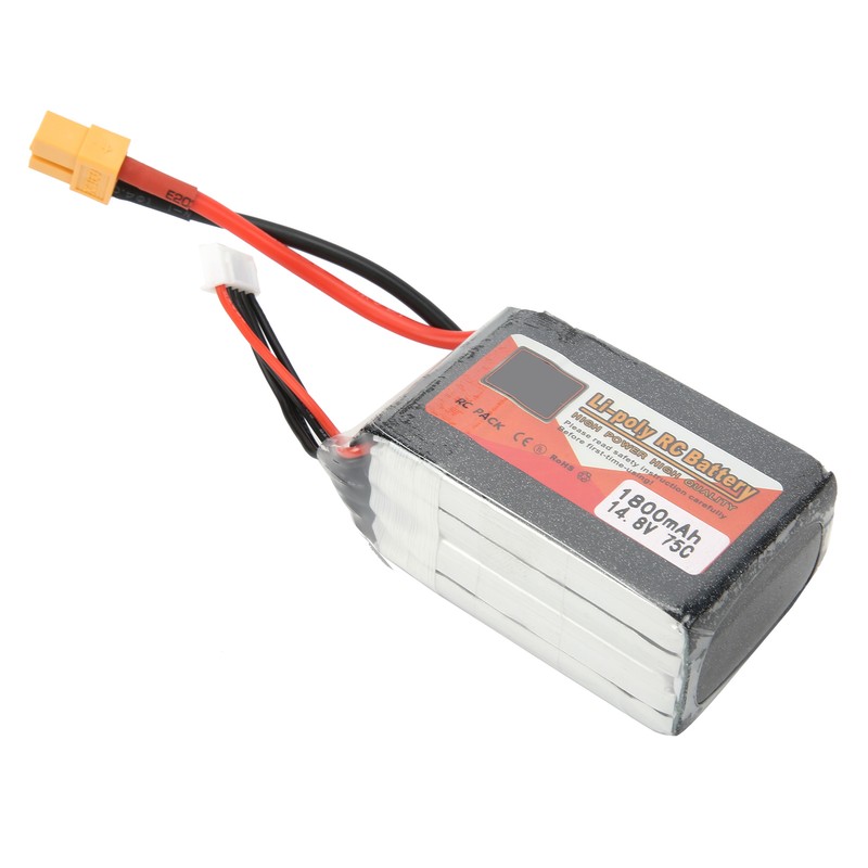 14.8V 1800mAh 4S 75C Lipo Battery Pack with XT60 Plug