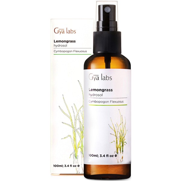 Gya Labs Lemongrass Spray for Outdoor Protection and Mood Balance - Face Mist Spray to Uplift Mood - 100 Unrefined Essential Oil Spray for Skin Care - 100 ml