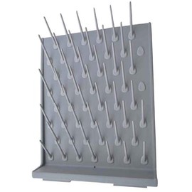 INTBUYING Bottle Drying Rack Pegboard Wall Mounted Desk Grey 52 Pegs Removable PP Glassware Drying Draining Rack Education&lab Cleaning Equipment