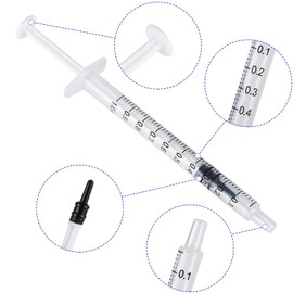 24 Pack of 1ml Plastic Syringes with Caps - Sterile, Individually Sealed for Precise Liquid Refilling, Measuring, and Feeding Pets, Oil, Glue