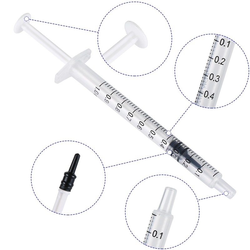 24 Pack of 1ml Plastic Syringes with Caps - Sterile,