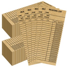 LOTMER 100 PCS Reading List Bookmark, 3 x 8 Inch Personal Libraries Cards, Reading Log Bookmark for Gifts and Literary Supplies for Reading Enthusiasts (Brown)