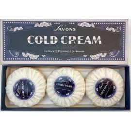 La Societe Parisienne de Savons COLD CREAM Boxed French Soap  | 3 x 3.4 oz
