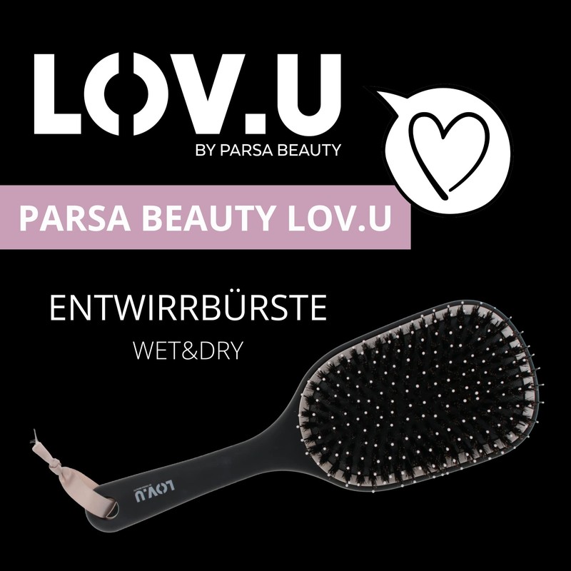 PARSA Beauty LOV.U Detangling Brush Wet & Dry (Black) -