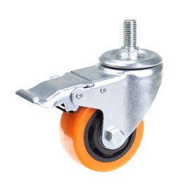 Stem Casters Heavy Duty Swivel Threaded Stem Caster Wheels with American Size 1/2''-13x1'' Thread Dual Locking Wheel with Brakes Pack of 4 (5 inch, with Brake)