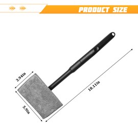 Zpana Car Windshield Cleaning Tool, Vehicle Window Cleaner with Extendable Handle & 2 Washable Microfiber Pads, Automotive Glass Wiper Windscreen Wash Kit, Universal for Vehicles