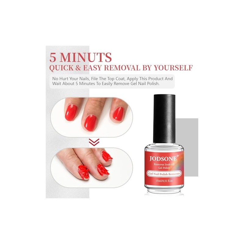 JODSONE 15ML Gel-Nagellack-Entferner Keine Notwendigkeit Einweichen oder Wickeln Gel-Entferner f√ºr