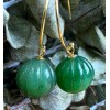 Unbranded 25mm Genuine Natural Canadian Jade Earrings Gold-Plated Sterling Silver Hooks
