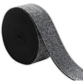 IPEA Elastico per Cucito LUREX - Corda Elastica da Cucire - 10 METRI - Made in Italy - Nastro Elastico da Cucito 40 mm Brillante per Accessori, Vestiti, Gonne, Borse, Cinture - Fettuccia - Argento