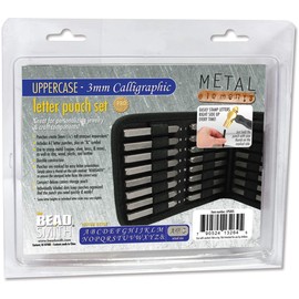 Beadsmith Alphabet Punch Set with Case 27/Pkg Calligraphic 3mm 0.125-inch Uppercase Letters, Acrylic, Multicoloured, 1.1 x 6.4 x 7.03 cm