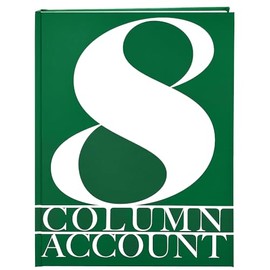 BookFactory 8 Column Ledger Book/Account Book/Accounting Ledger/Notebook (Eight Columns Columnar Book) - Soft Touch Laminate Hardbound, 100 Pages, 8.5'' x 11'' (ACT-100-7CS-VM(Accounting-8)-AX)