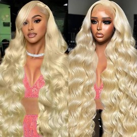 613 13x6 Lace Front Wig Human Hair 200 Density 22 Inch Blonde Wig Human Hair 613 HD Lace Frontal Wigs Human Hair 13x6 Body Wave Blonde Lace Front Wigs Human Hair Pre Plucked with Baby Hair for Women