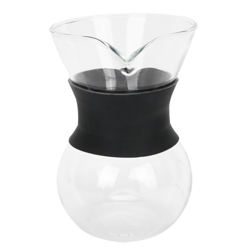 Reusable Glass Coffee Pot with Stainless Steel Filter Manual Drip