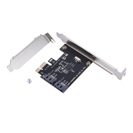 Richer-R PCI-E SATA Card PCI-E Card PCI Express to SATA 3.0 2 Port SATA III 6Gbps Expansion Adapter Board Up to 6GBPS Bandwidth Transmission