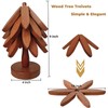 DearyHome Wooden Tree Trivet Set of 4 Pcs, Stackable Heat-Resistant