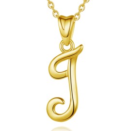 EUDORA 18K Gold Plated Sterling Silver J Initial Necklaces for Women, Gold Dainty Classic 26 Letter J Pendant Monogram Necklace Jewelry Birthday Mothers Day Gifts for Women Mom,18inch Chain