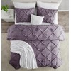 Nestl Grayish Purple Duvet Cover Queen Size - Pintuck Queen