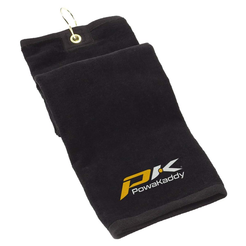 PowaKaddy Unisex Tri-fold Brass Hook Compact Bag Golf Towel