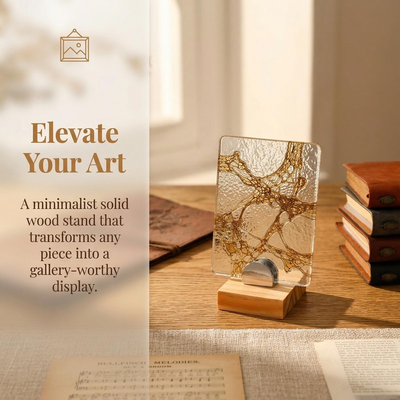 Small Picture Stand 4Psc Mini Wood Adjustable Glass Display Stands