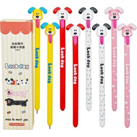 Maydahui 8 Pcs Cute Dog Ballpoint Pen, 0.02 inch (0.5 mm), Black, Stylish, Animal, Easy to Scrub, Stationery, Office, Party Supplies, Gift
