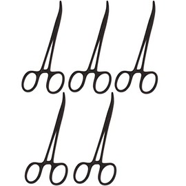 AAProTools 5 Black Color Mosquito Locking Hemostat Forceps Curved 5" Ideal for All Types of Hobby and First Aid Kit