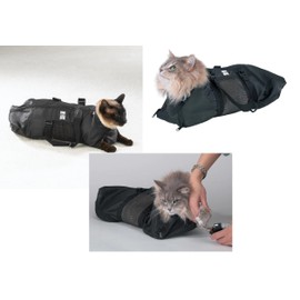 PUREPET Cat Grooming Bag Heavy Duty Mesh Bathing Restraint Choose from 3 Sizes or Vet Set (Vet Set - All 3 Sizes!)