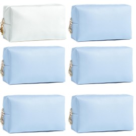 EOLUCC Bridesmaid Proposal Gifts Letter Cosmetic makeup bag bulk for Wedding Party Favors Bachelorette party decorations Makeup Pouch Birthday Toiletry Organizer Bag Makeup Case Gift (Blue)