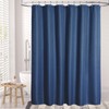 AmazerBath Waffle Shower Curtain, Navy Blue Fabric Shower Curtain with