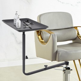 Giciashop Salon Tray,360° Rotatable Salon Tray Attaches to Chair(Adjustable Length & Height),Salon Stations for Hair Stylist,Suitable for Nail Salons,Barber Stores
