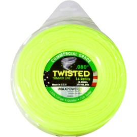 MaxPower EU-338813 Co-Polymer Trimmer Line 2.0 mm - 85 m Length Square Twisted Neon Yellow