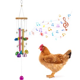 WinnerWhy Chicken Chew Toys for Coop Multicolor Chicken Wind Chime Enrichment Toys Art Hanging Decoration for Bird Parrot Parakeet Budgerigar Lovebird
