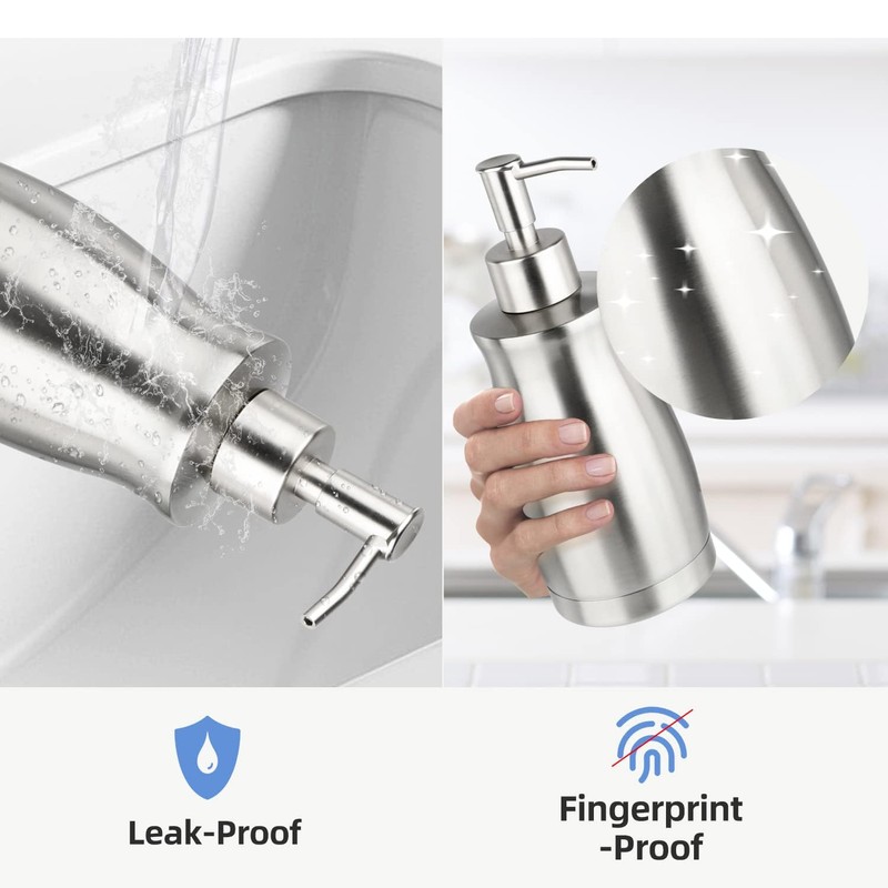 ARKTEK Soap Dispenser Stainless Steel 13.5 Oz - Liquid Hand