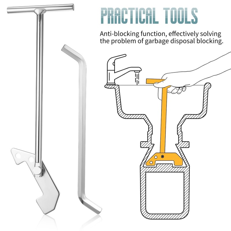 jojofuny 1 Set Waste Disposal Wrench, Kitchen Unjamming Wrench, Garbage