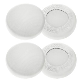 uxcell 4 Pack Stool Covers Round, 16-18 Inch Bar Stool Covers Washable Dustproof Slipcover Seat Cushion with Elastic for Bar Kitchen Living Room Decor, White