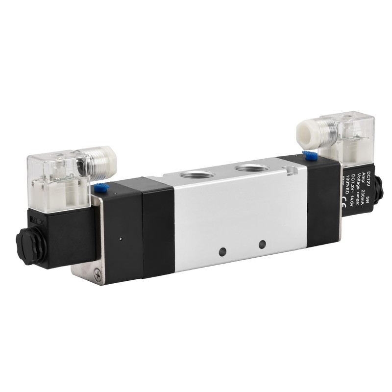 Heschen Electrical Pneumatic Solenoid Valve, 4V430C-15, 12VDC, PT1/2'', 5 Way