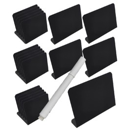 Tabletop Message Board, Mini Chalkboard, Plate Size (W x H x D): 3.9 x 3.0 x 1.2 inches (10 x 7.6 x 3 cm), Set of 20, L-Shaped Mud Black