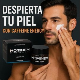 HOMINEM Crema Facial Cooling Effect Hombre, 45 g, Vitamina C, Dawnergy, Cafena, Mentol y cido Hialurnico, Hidratacin Refrescante y Antifatiga         