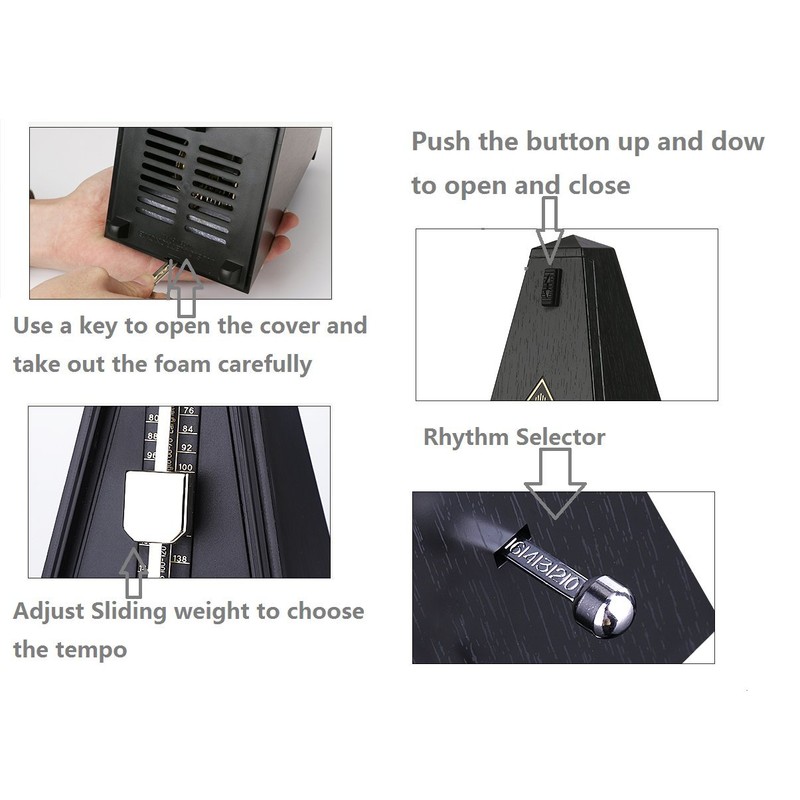 Accurate Mechanical Metronome for Wind Instruments Musicians, Guitar Player, Violinist,