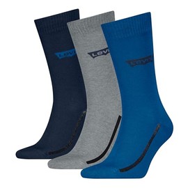 LEVIS Regular Cut Batwing Logo Recycled Cotton Classic Sock, Blau/grau, 43-46 (Pack of 3)