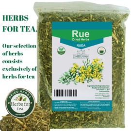 RUE Dried Herbs Ruda Seca, Ruda Graveolens, rue leaves and branches Dried Rue Leaves (Ruta graveolens) | Raw Herbal Ingredient(4 Ounce)