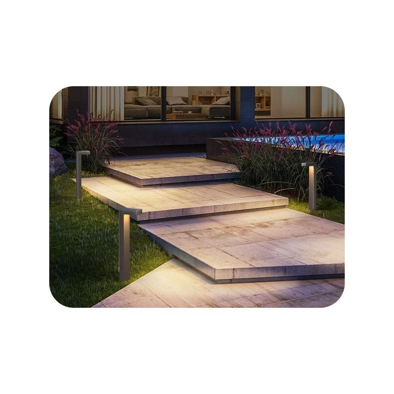 EDISHINE 6 Pack Low Voltage Landscape Lights, Square Modern Aluminum
